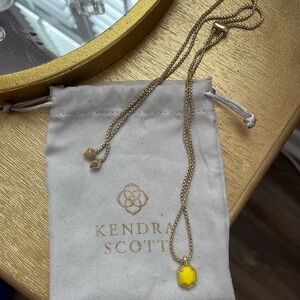 Kendra Scott Gold Necklace with Yellow Pendant